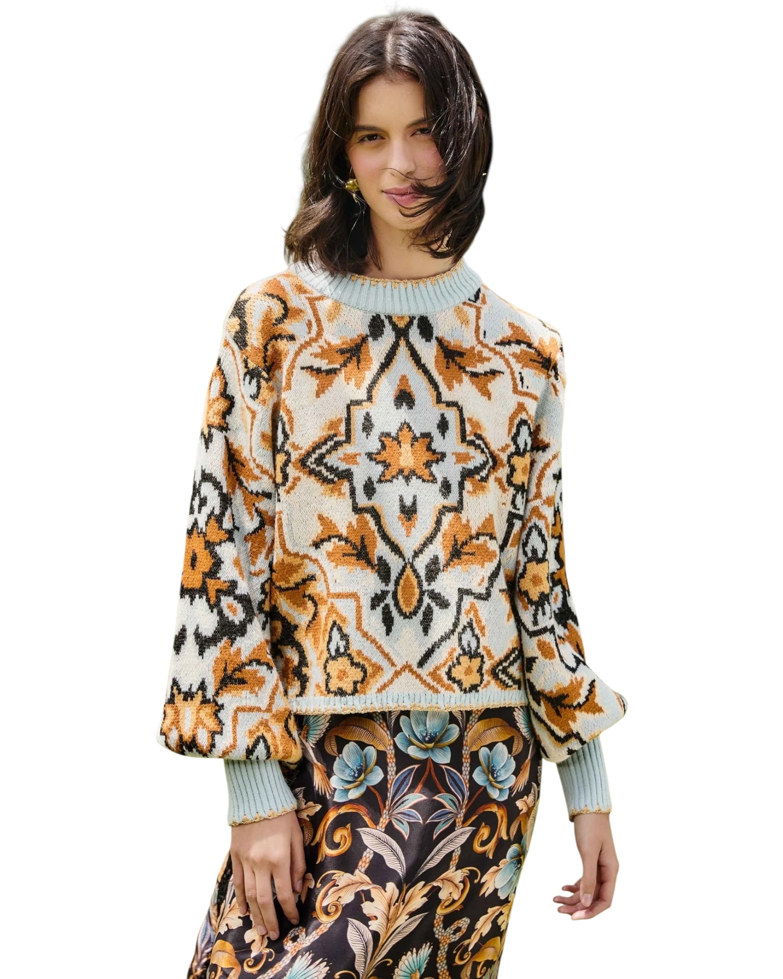 Μπλε χειμωνιάτικο πουλόβερ