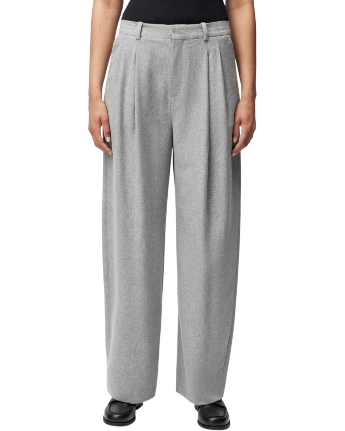 Casual πλισέ παντελόνι από φανέλα INK