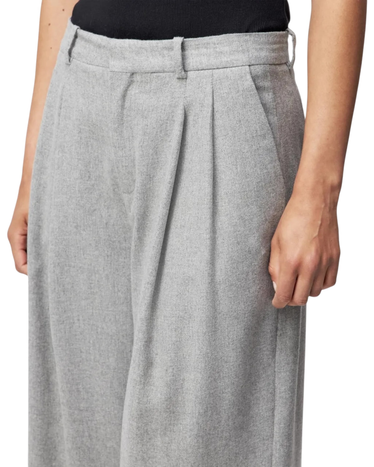 Casual πλισέ παντελόνι από φανέλα INK