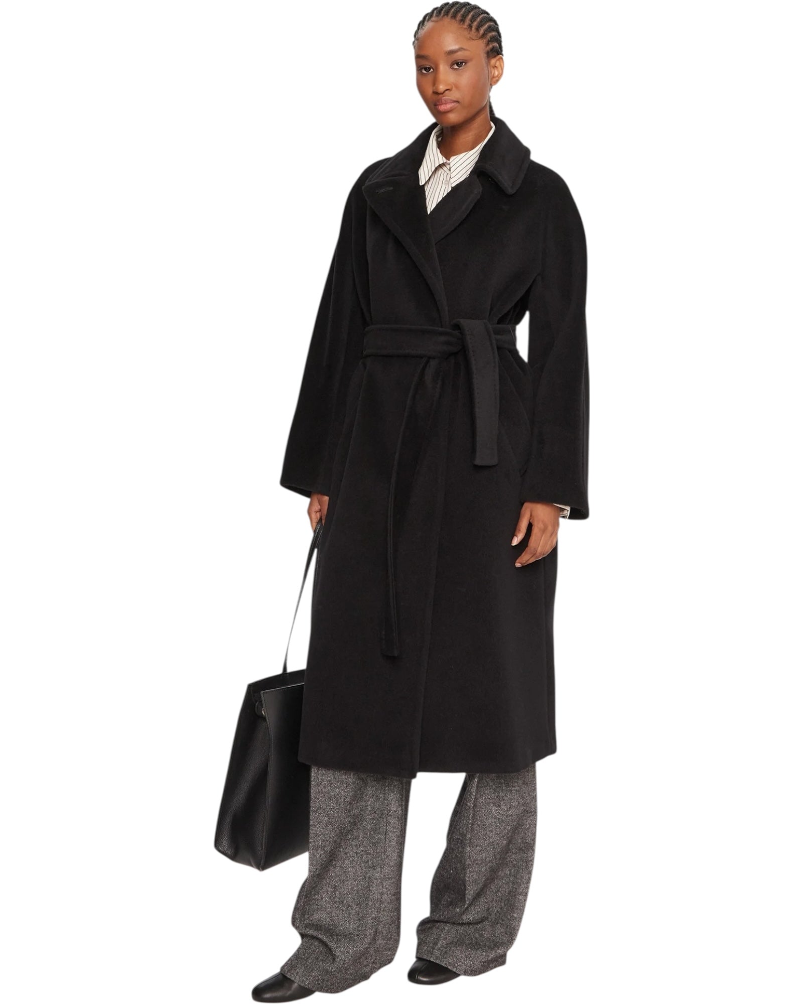 Γυναικείο μακρύ παλτό με ζώνη ENGLISH