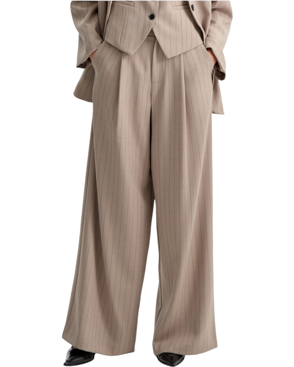 Παντελόνι wide leg ριγέ