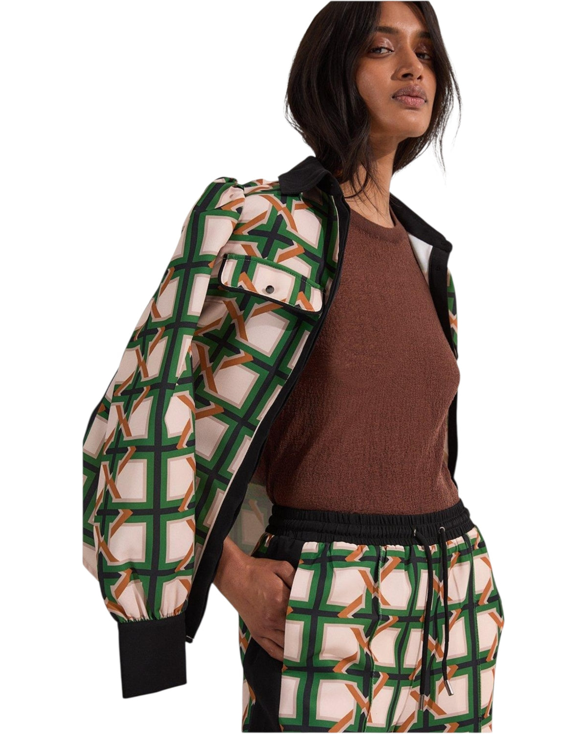 Πουκάμισο με μακριά μανίκια και γεωμετρικό σχέδιο