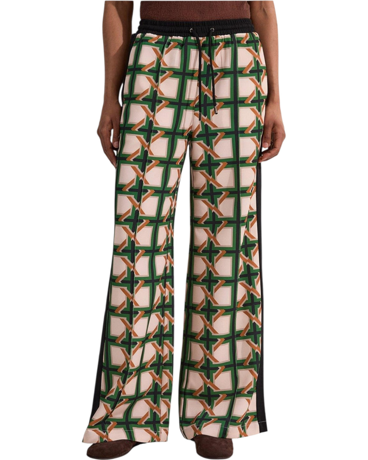 Παντελόνι με δέσιμο στη μέση και στάμπα