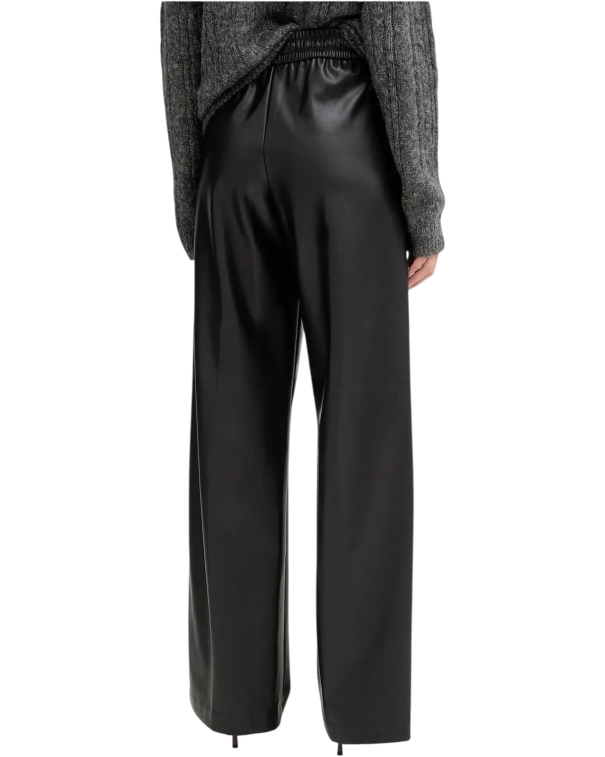 Παντελόνι σε ίσια γραμμή με δερμάτινη όψη BENNOE