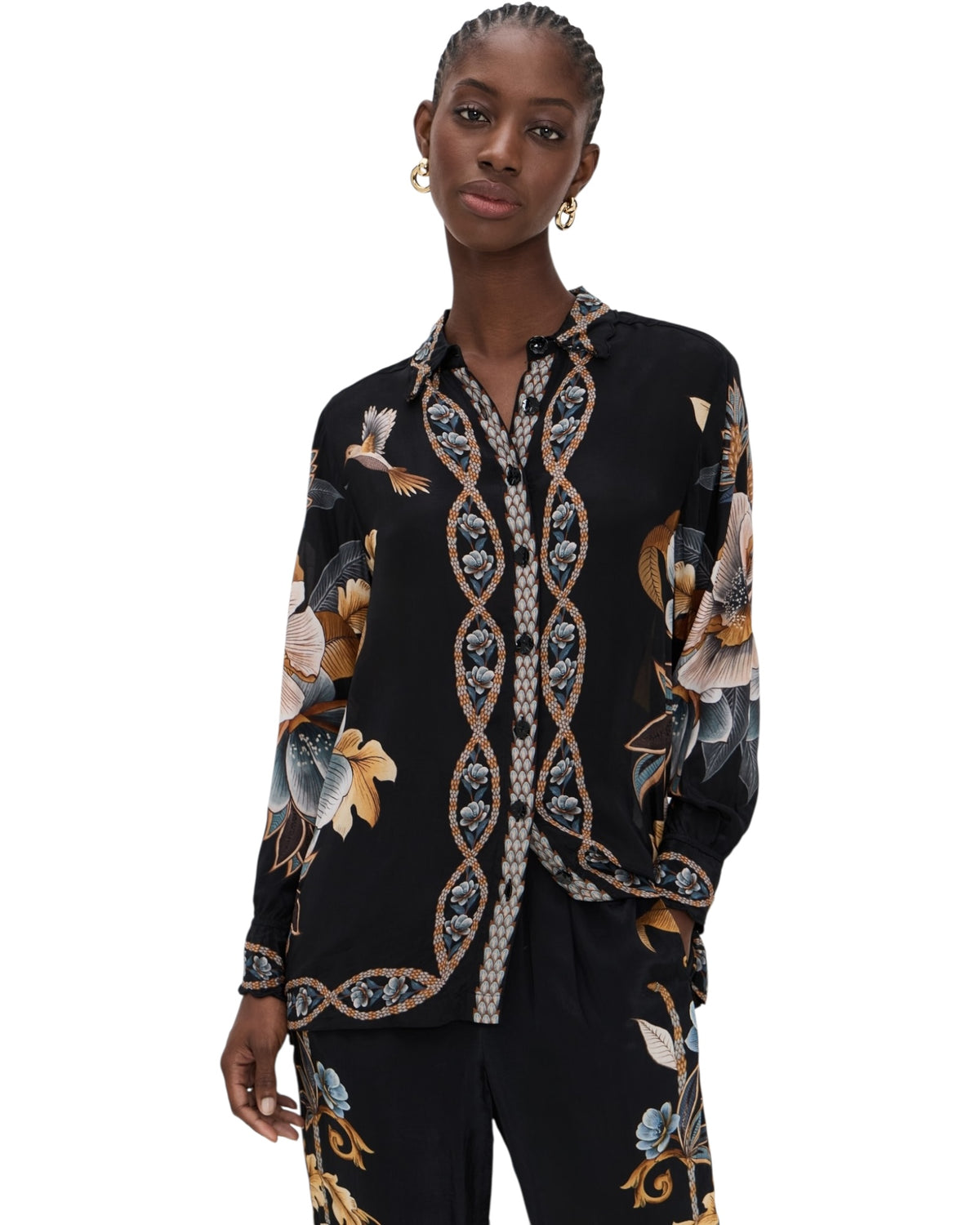 Πουκάμισο με φλοράλ μοτίβο φιδιού