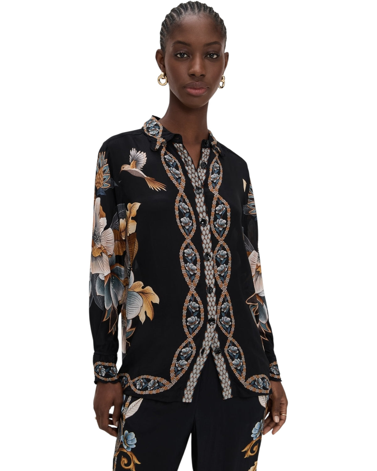 Πουκάμισο με φλοράλ μοτίβο φιδιού