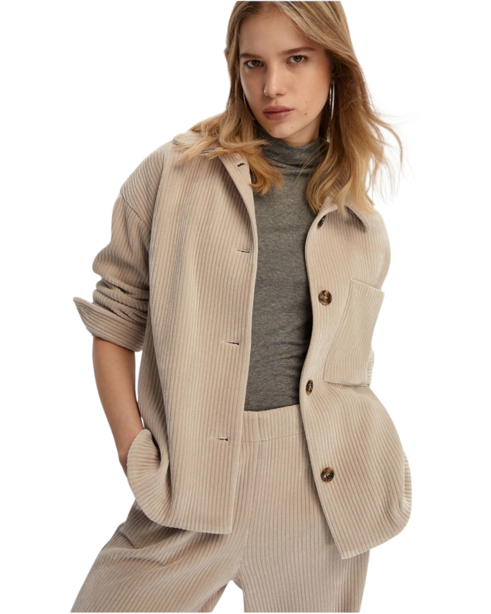 Oversized ζέρσεϊ κοτλέ πουκάμισο ANDY