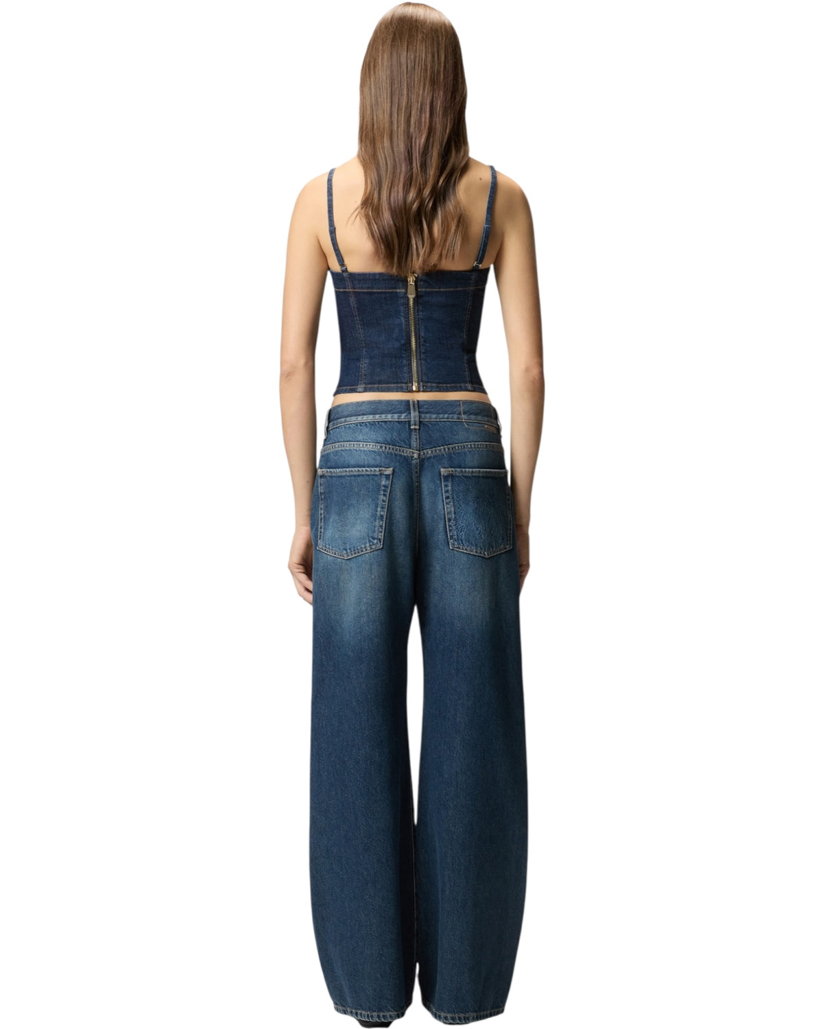 Τζιν wide-leg από μαλακό denim WANDA