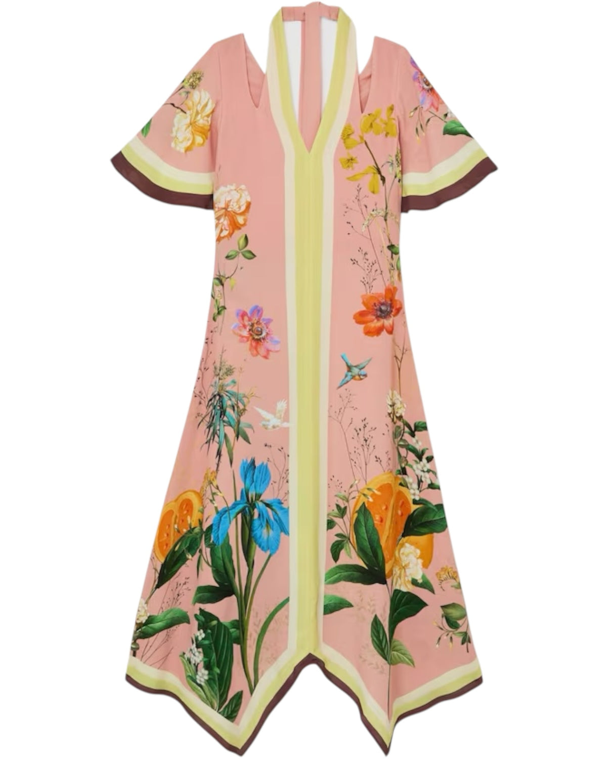 Φόρεμα midi με φλοράλ print και cut-out FLOSSY