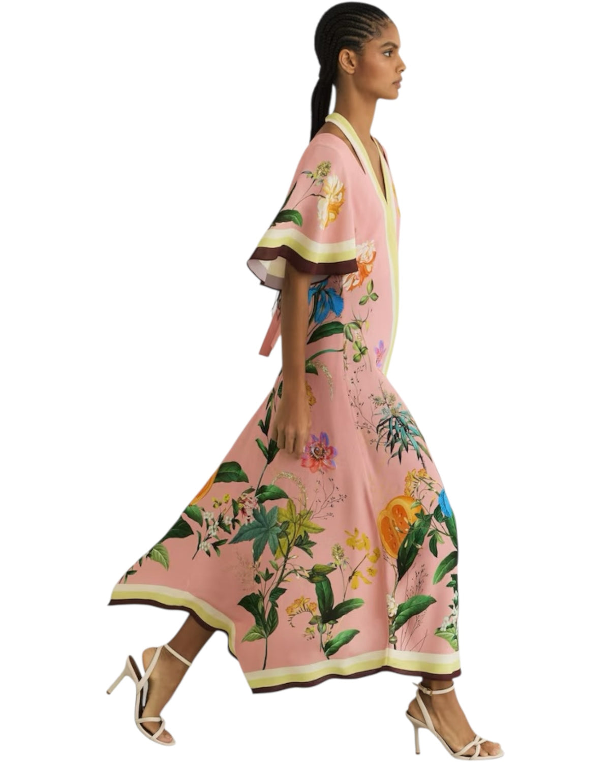 Φόρεμα midi με φλοράλ print και cut-out FLOSSY