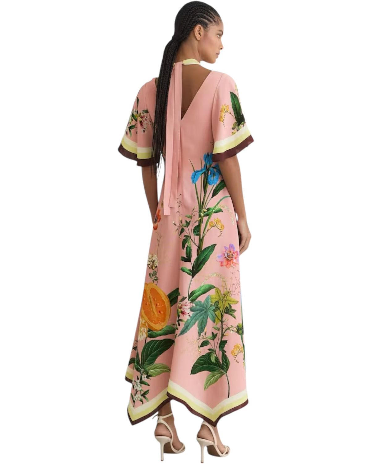 Φόρεμα midi με φλοράλ print και cut-out FLOSSY