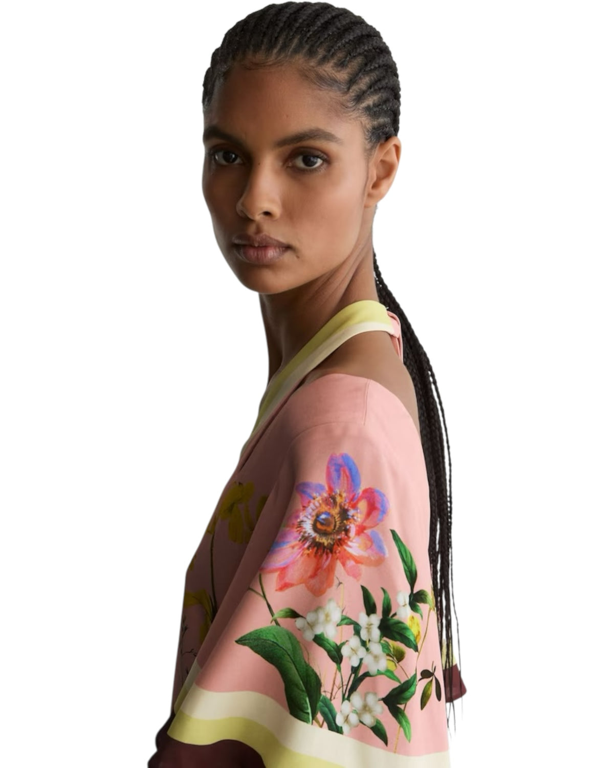 Φόρεμα midi με φλοράλ print και cut-out FLOSSY