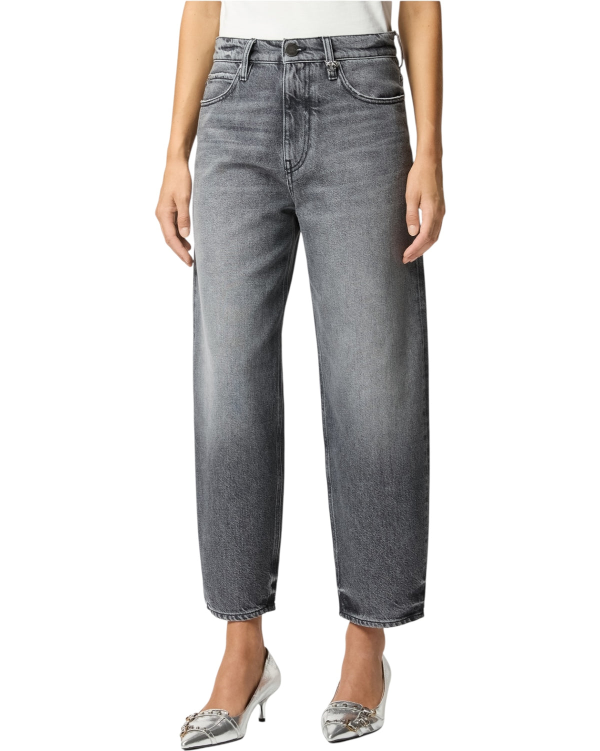 Τζιν balloon από γκρι denim ESTELLE EGG