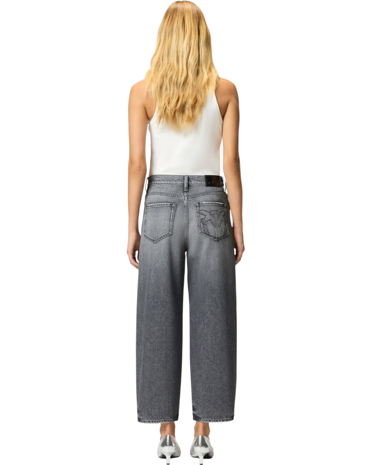 Τζιν balloon από γκρι denim ESTELLE EGG