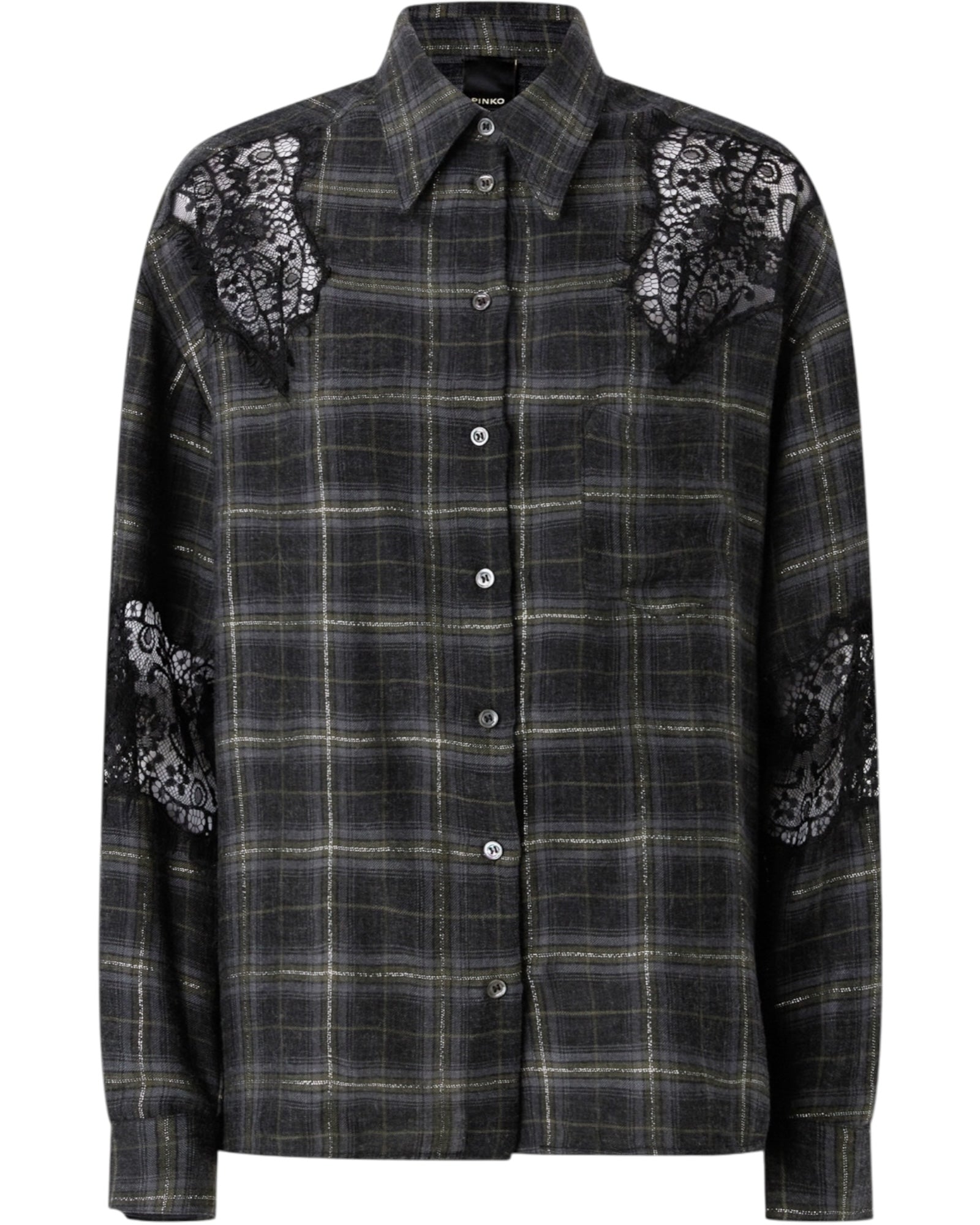 Καρό πουκάμισο με δαντέλα REINA