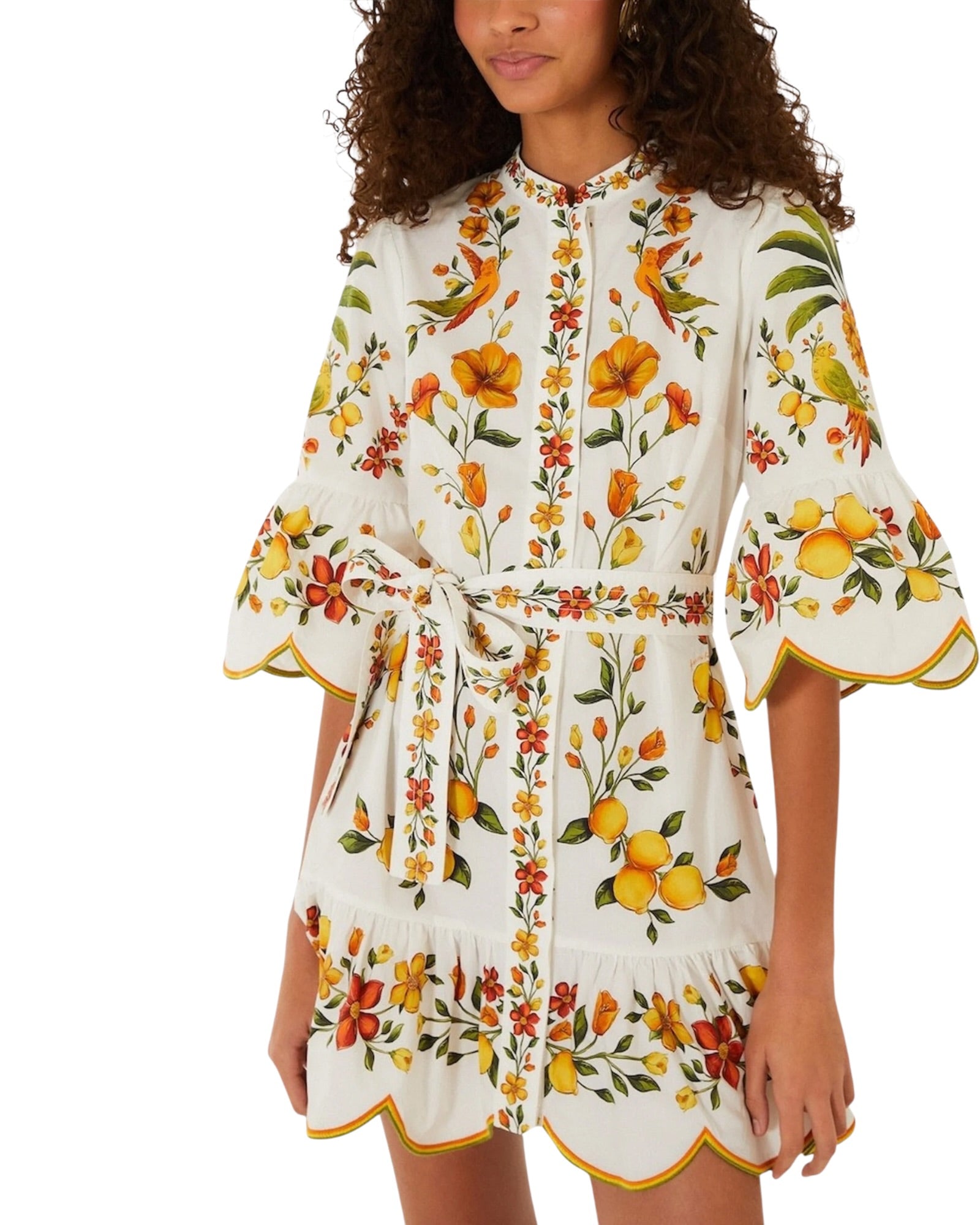 Mini φόρεμα με πολύχρωμη στάμπα LEMON BOUQUET OFF