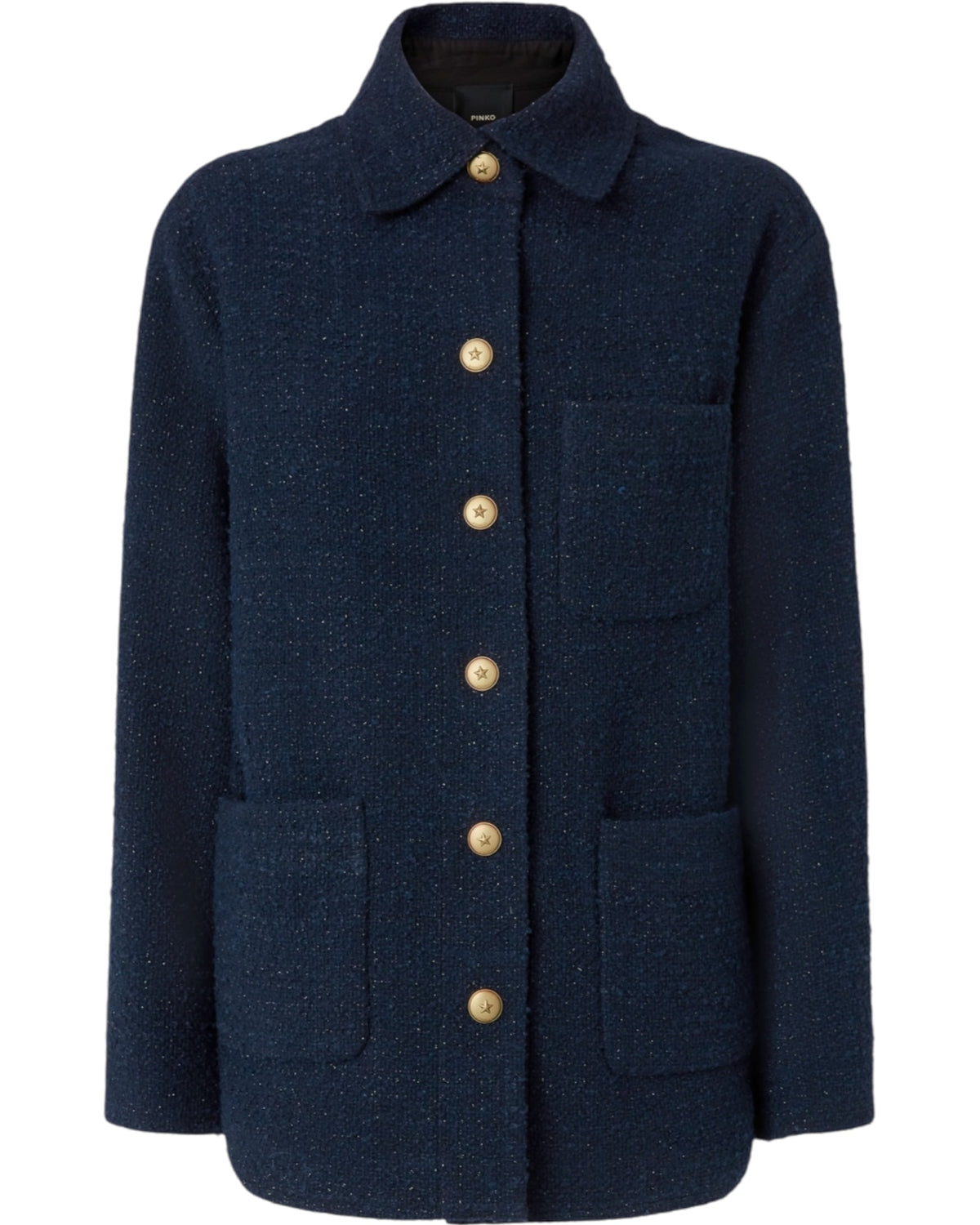 Oversized τουίντ μπουφάν με σχέδια GHIACCIOLO