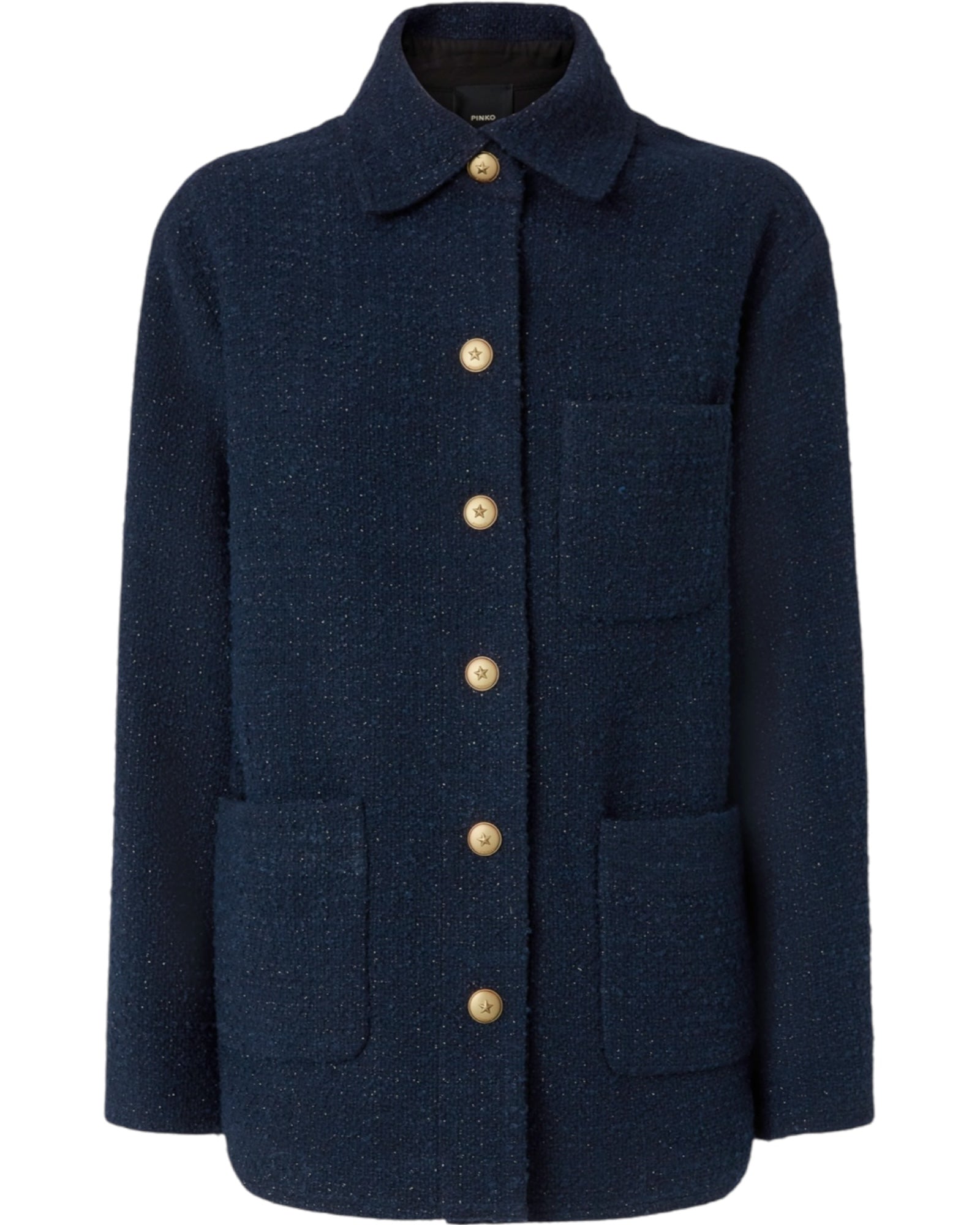 Oversized τουίντ μπουφάν με σχέδια GHIACCIOLO