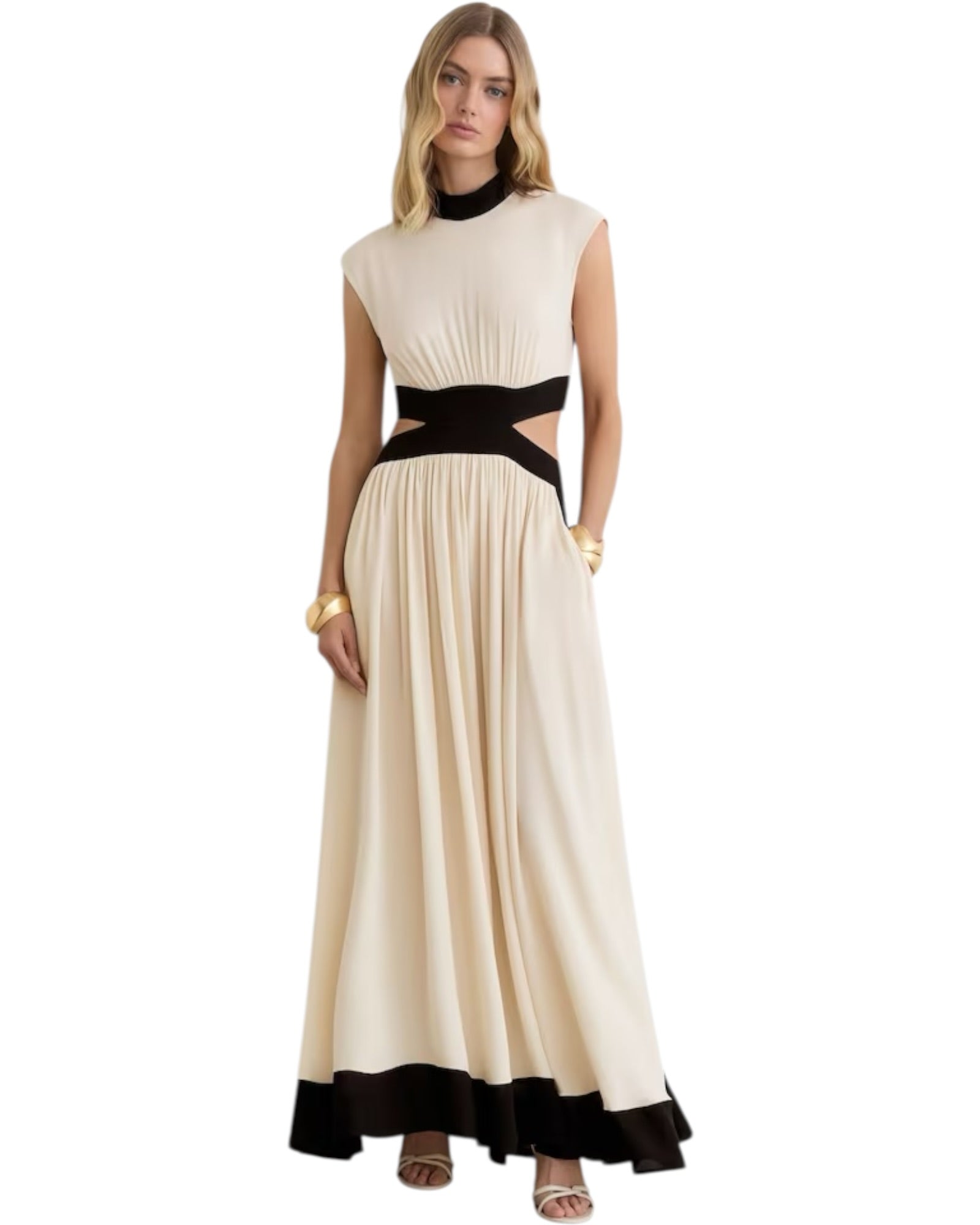 Φόρεμα μάξι με κοψίματα στη μέση KEELY-CUT OUT OCCASION MAXI DRESS