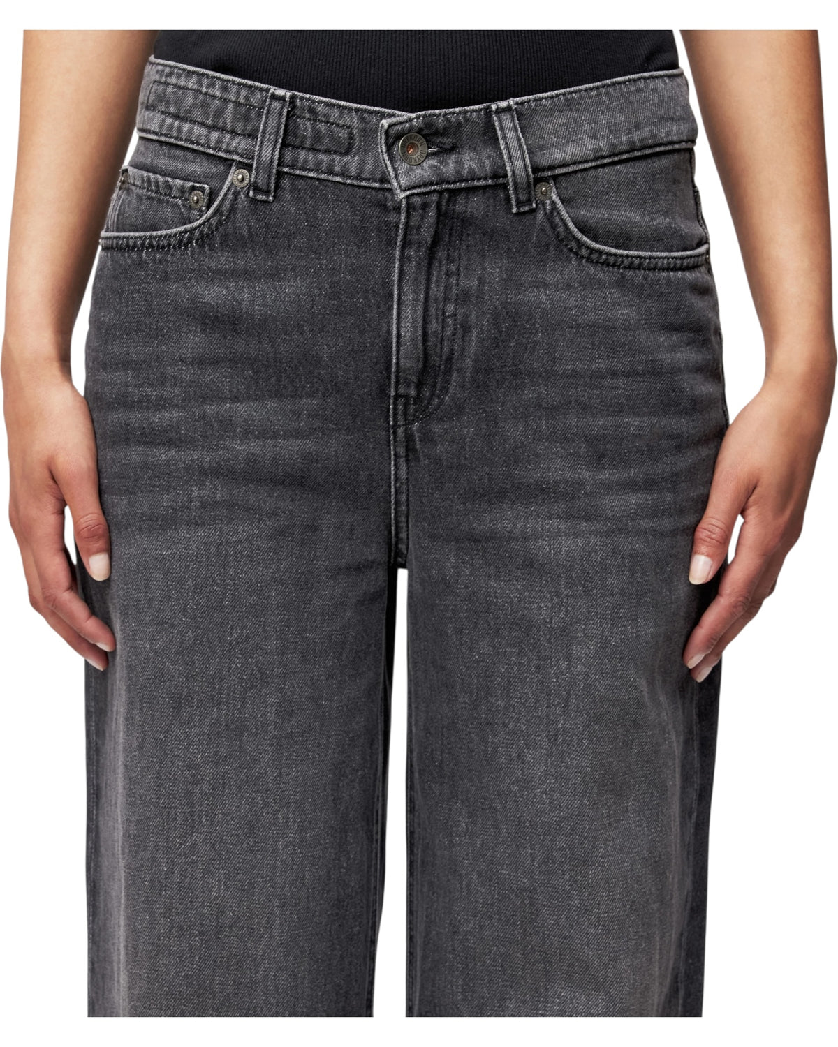 Mid-waist jeans σε γκρι denim FLUNG