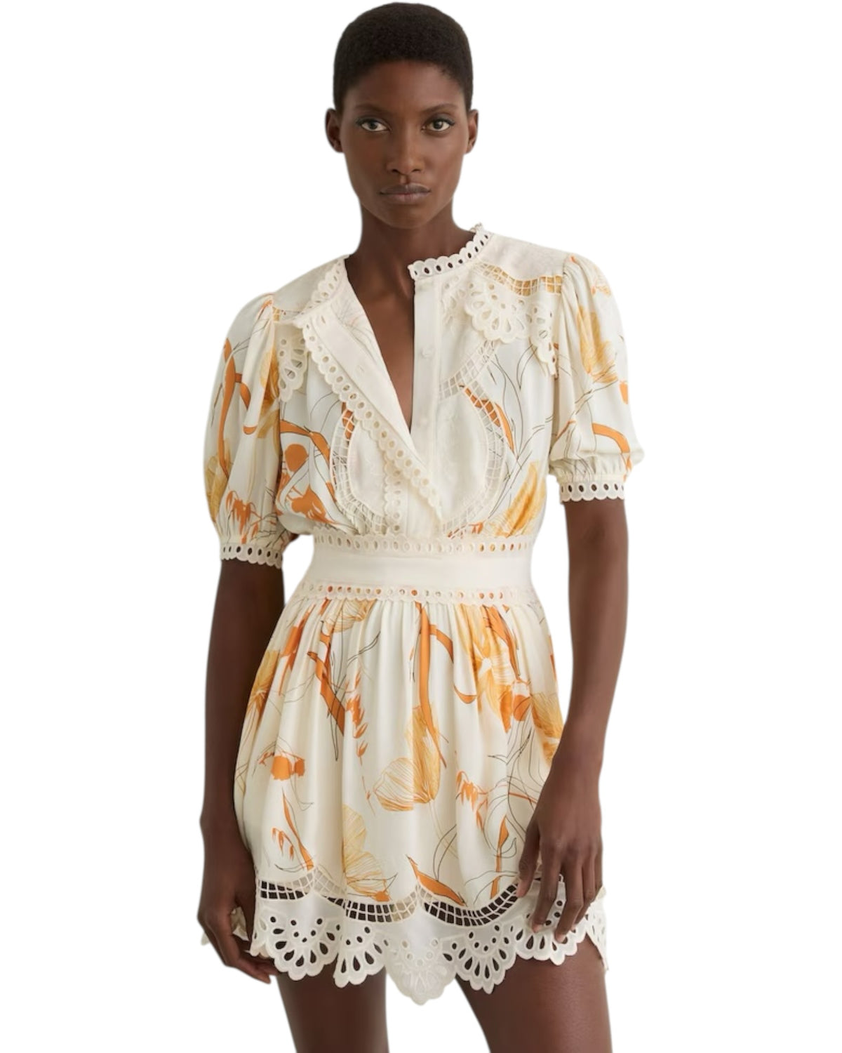 Μίνι φόρεμα με φλοράλ print και δαντέλα LACEY