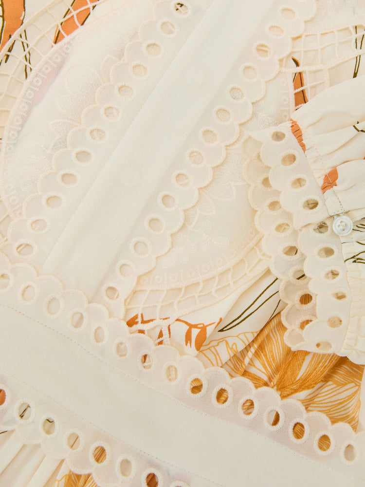 Μίνι φόρεμα με φλοράλ print και δαντέλα LACEY