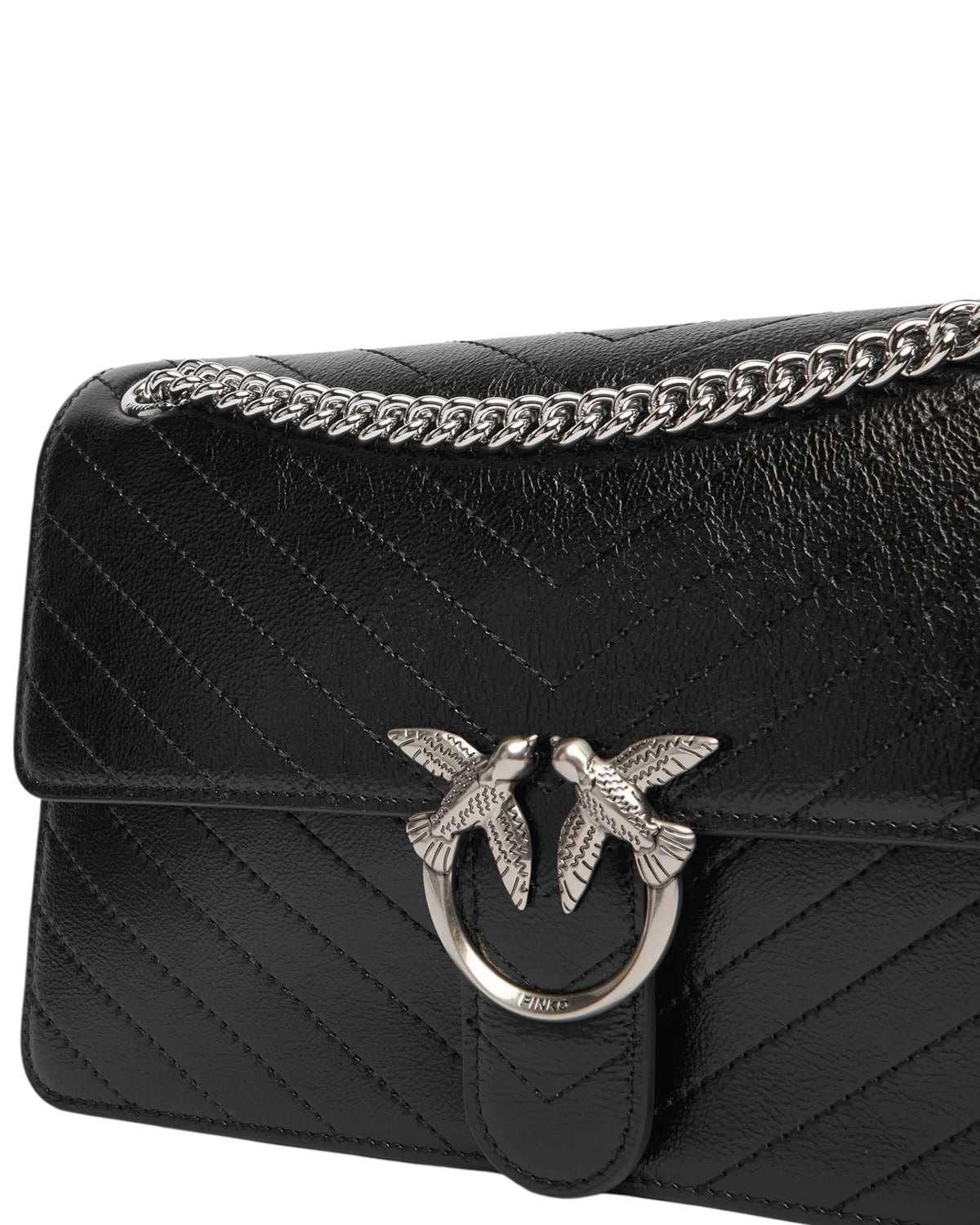 Τσάντα Ώμου Love One Light Classic Δερμάτινη Μαύρη