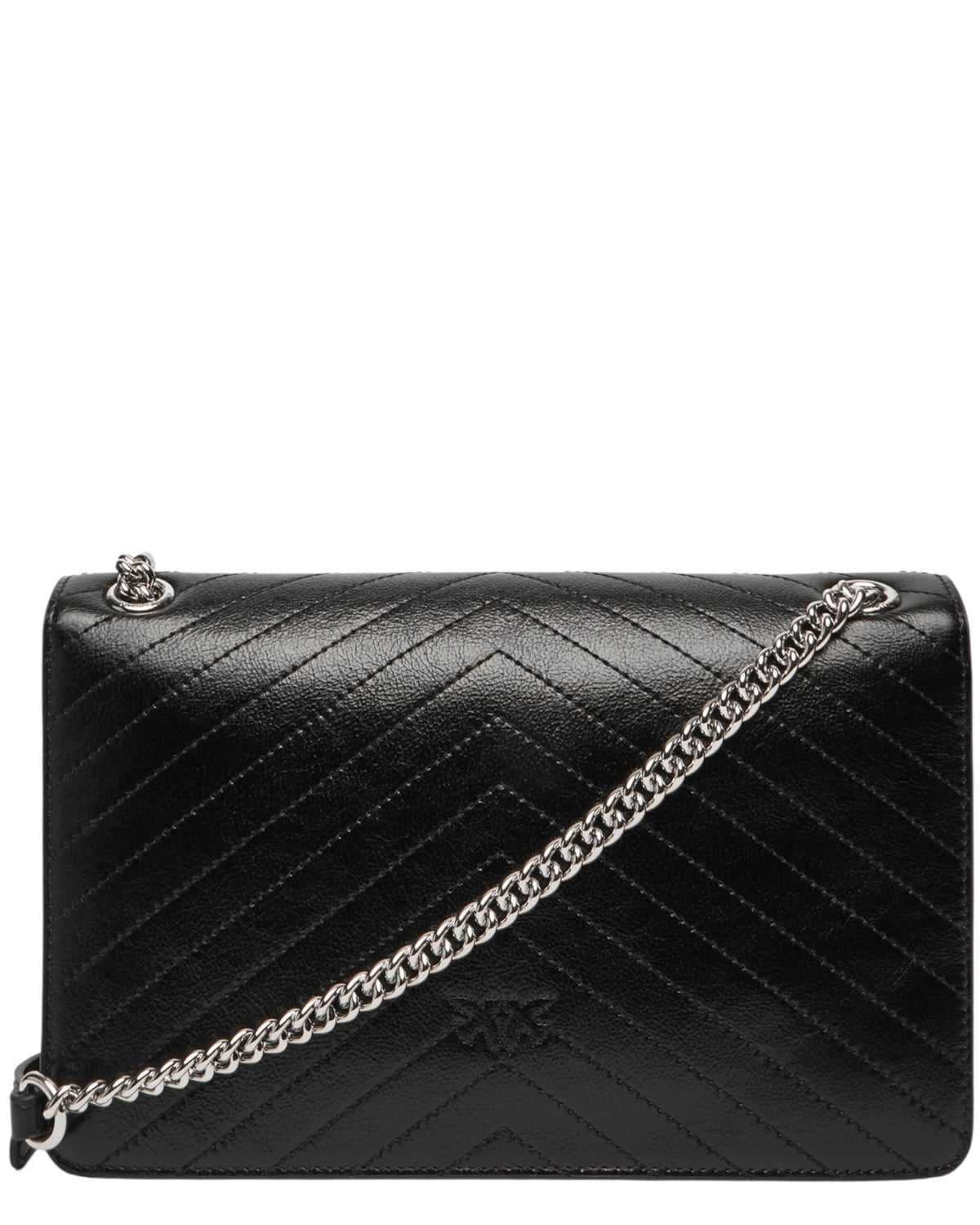 Τσάντα Ώμου Love One Light Classic Δερμάτινη Μαύρη