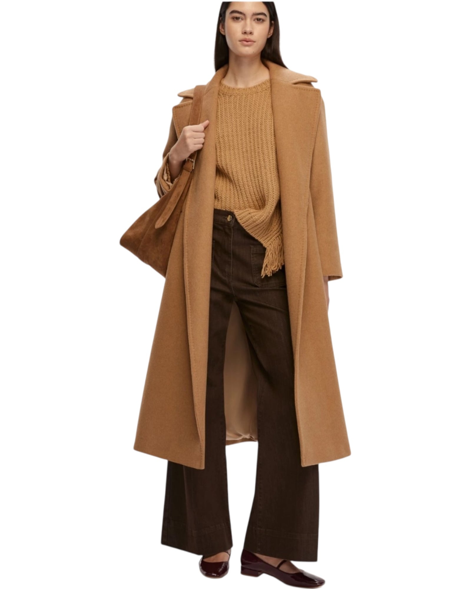 Μακρύ παλτό με ζώνη CADMIO