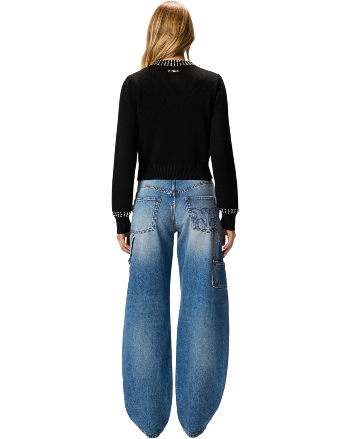 Ζακέτα με λαιμόκοψη και στρας SPEZZINO