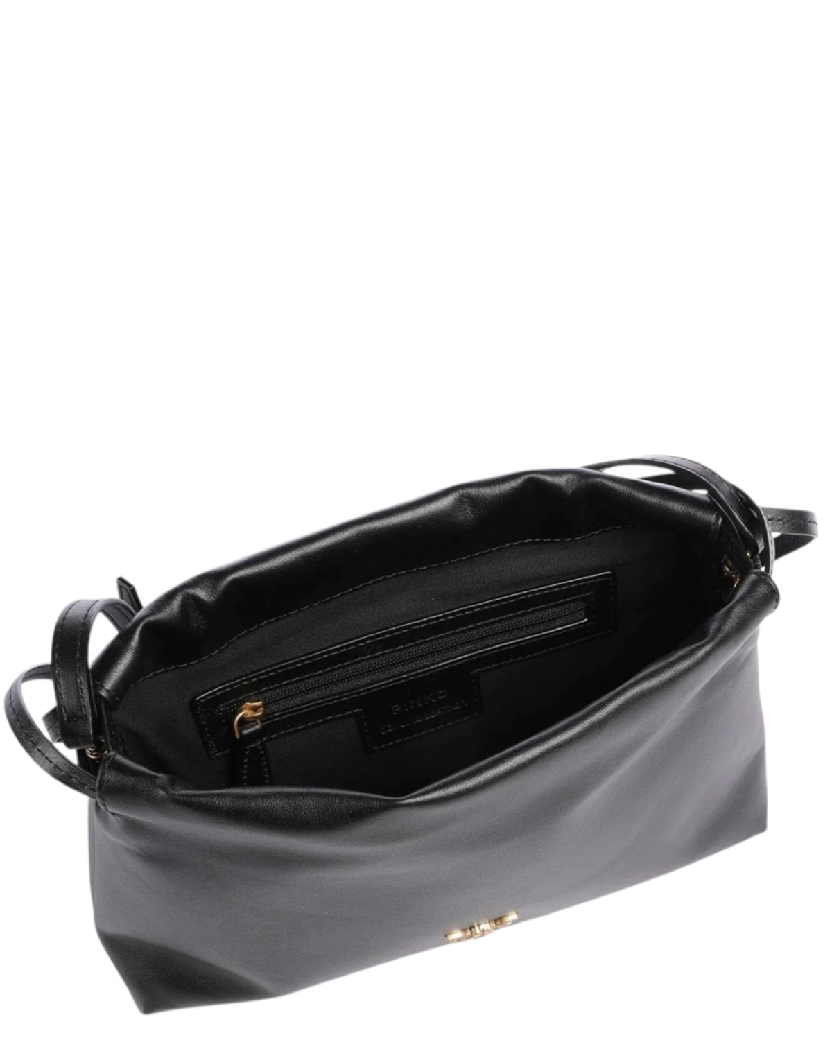 Μικρή δερμάτινη τσάντα ώμου με κορδόνι