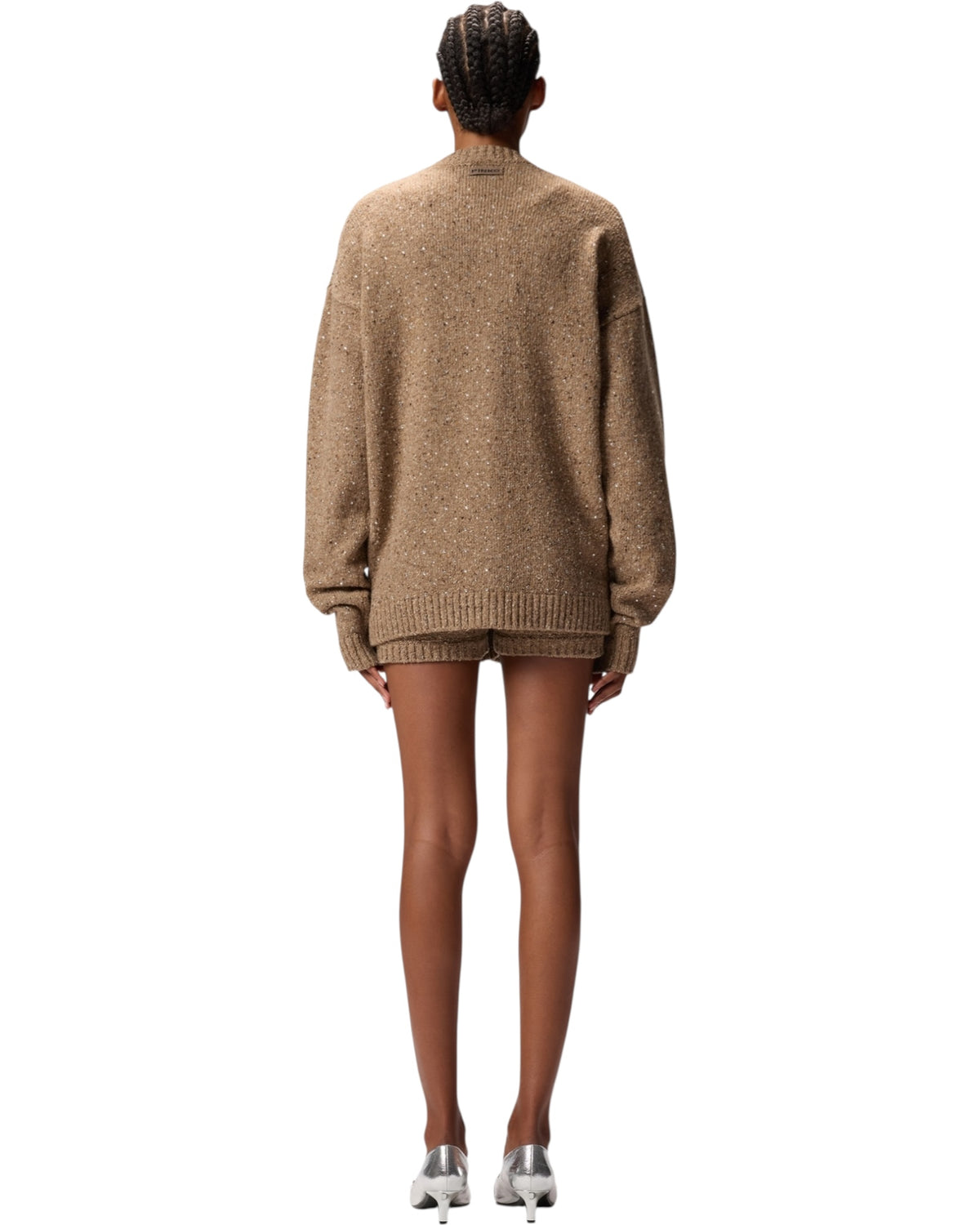 Ζακέτα από μπουκλέ ύφασμα με στρας MARCHE