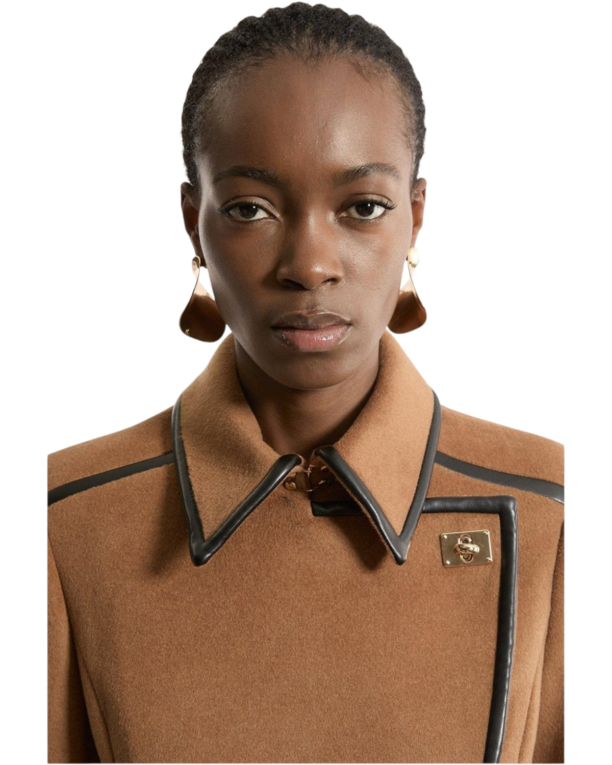 Παλτό Midi με σταυρωτό τελείωμα και ζώνη από μάλλινο ύφασμα