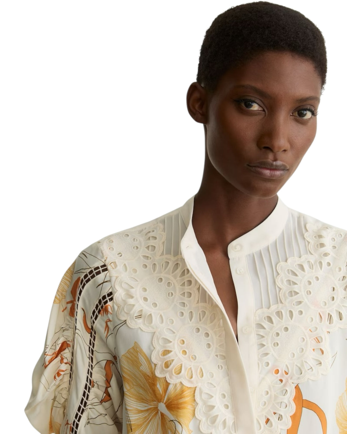 Μπλούζα με φλοράλ print και δαντέλα LOUISA-LACE
