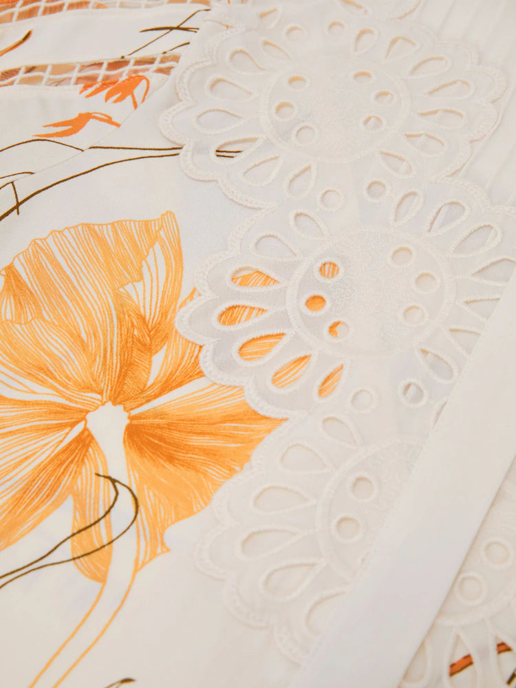 Μπλούζα με φλοράλ print και δαντέλα LOUISA-LACE