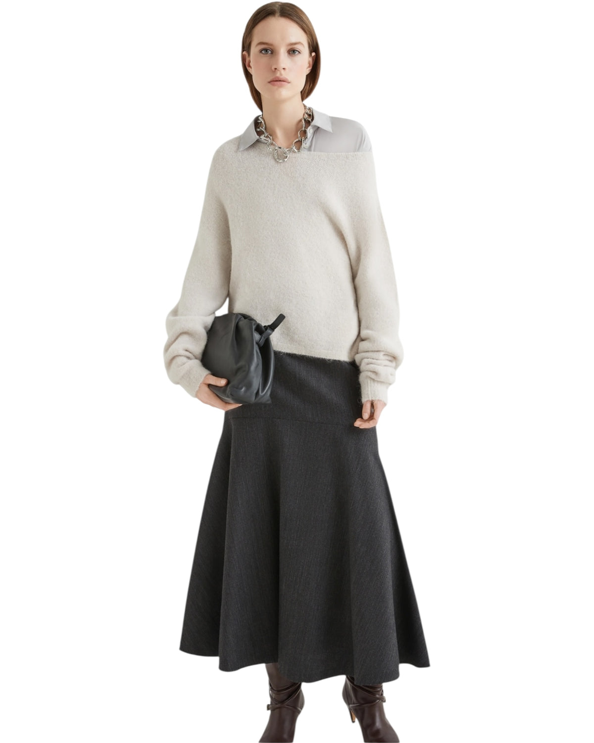 Πουλόβερ με ελαστική λαιμόκοψη από αλπακά TANIA