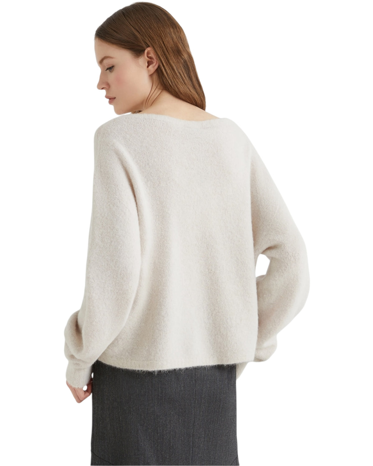 Πουλόβερ με ελαστική λαιμόκοψη από αλπακά TANIA