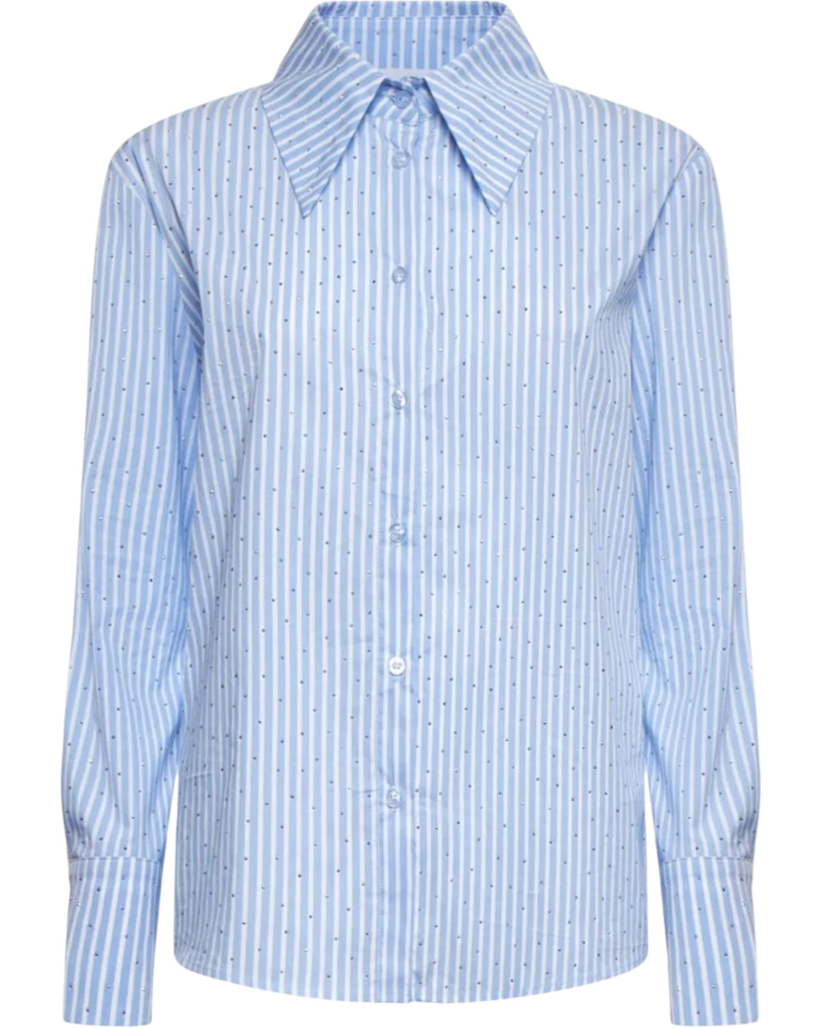 Ριγέ πουκάμισο με στρας RHOGO