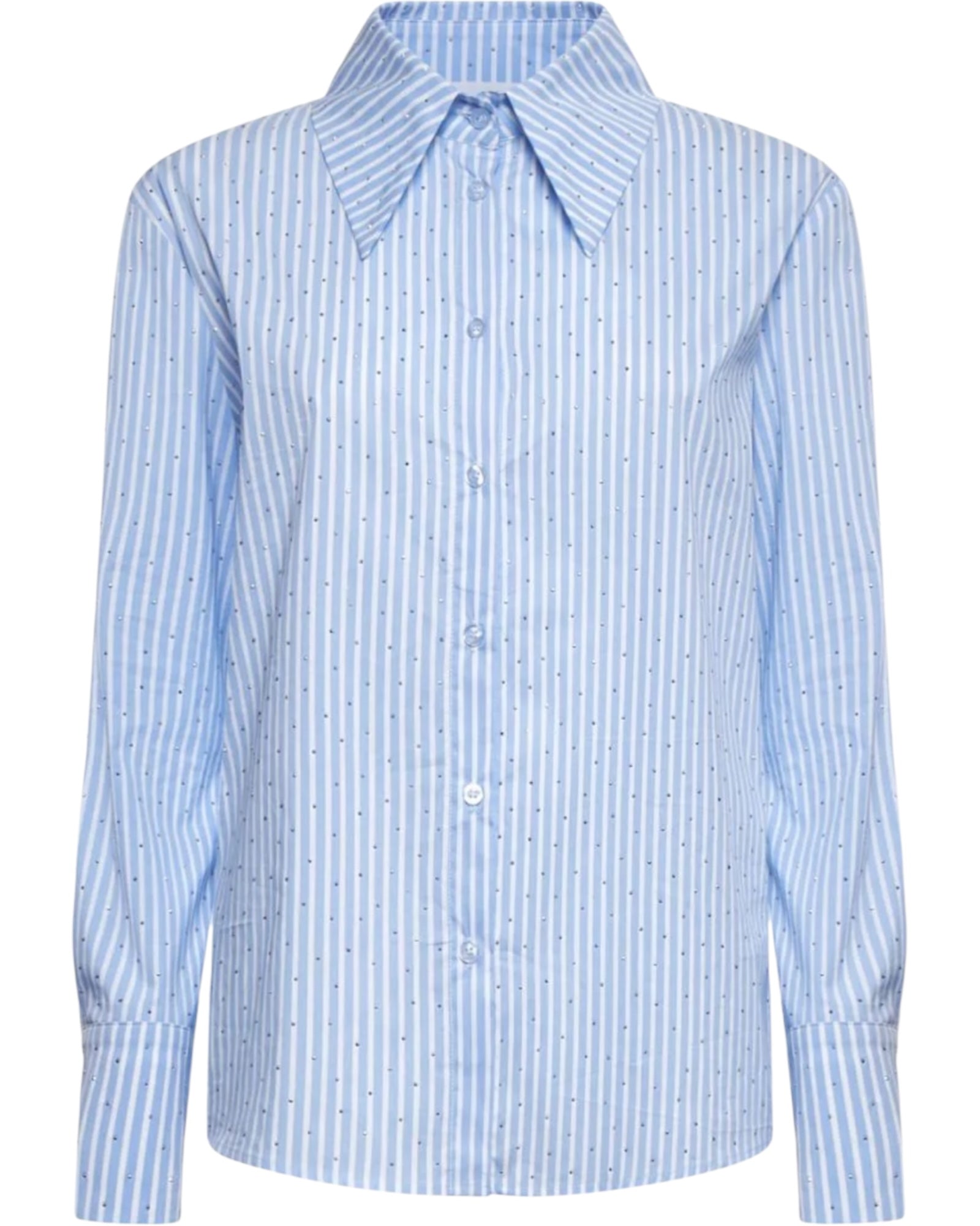 Ριγέ πουκάμισο με στρας RHOGO