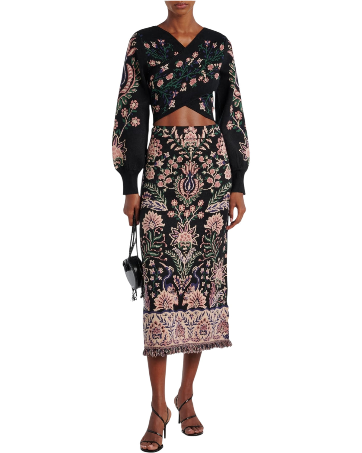 Ψηλόμεση μίντι φούστα με κρόσσια Marvelous Garden