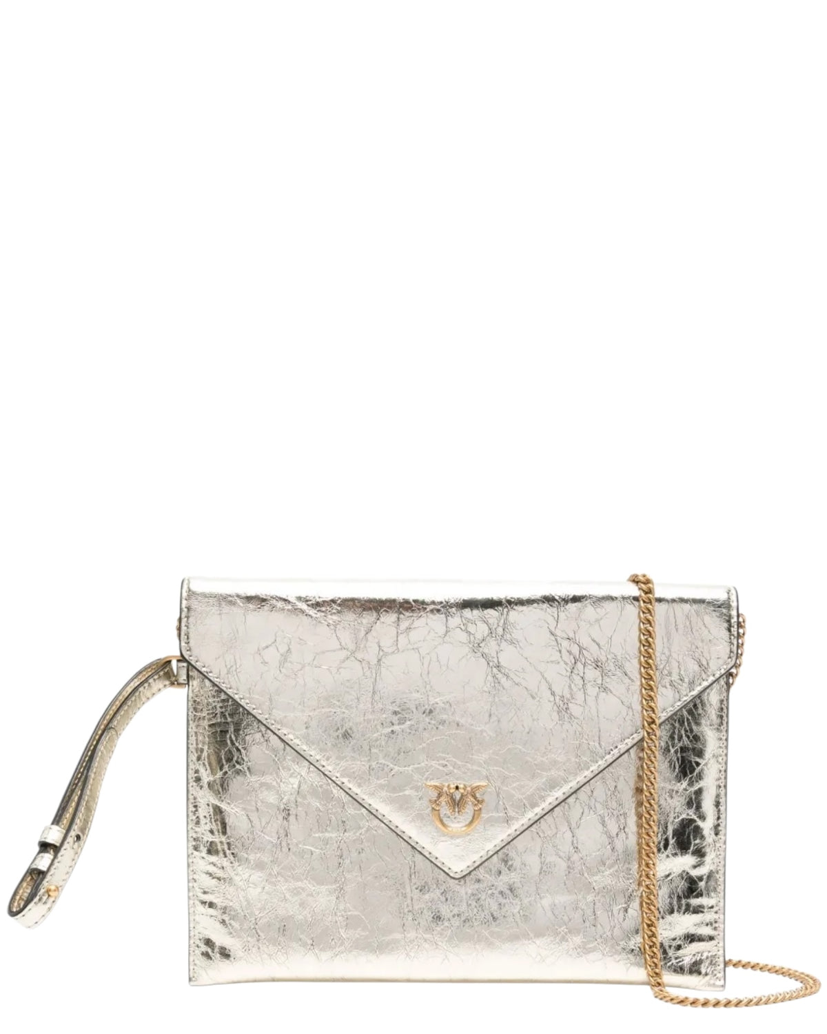 Μεταλλικό δερμάτινο τσαντάκι με καπάκι