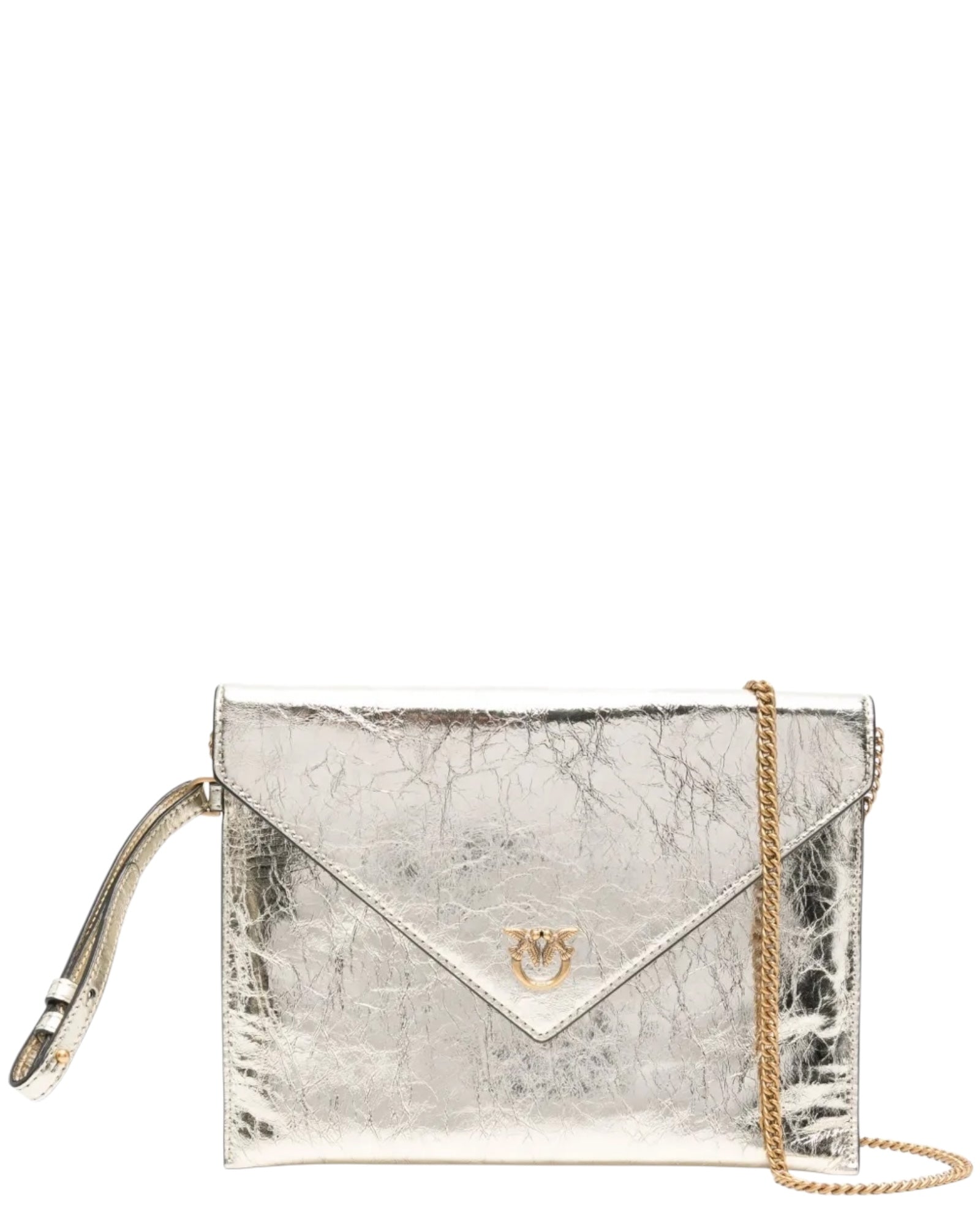 Μεταλλικό δερμάτινο τσαντάκι με καπάκι