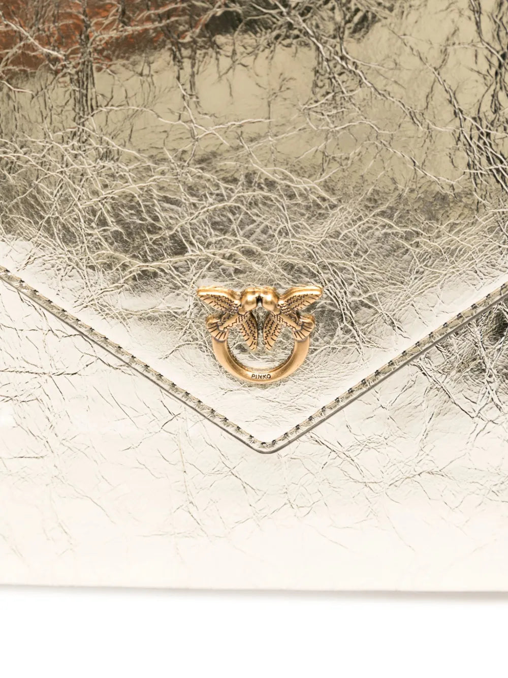 Μεταλλικό δερμάτινο τσαντάκι με καπάκι