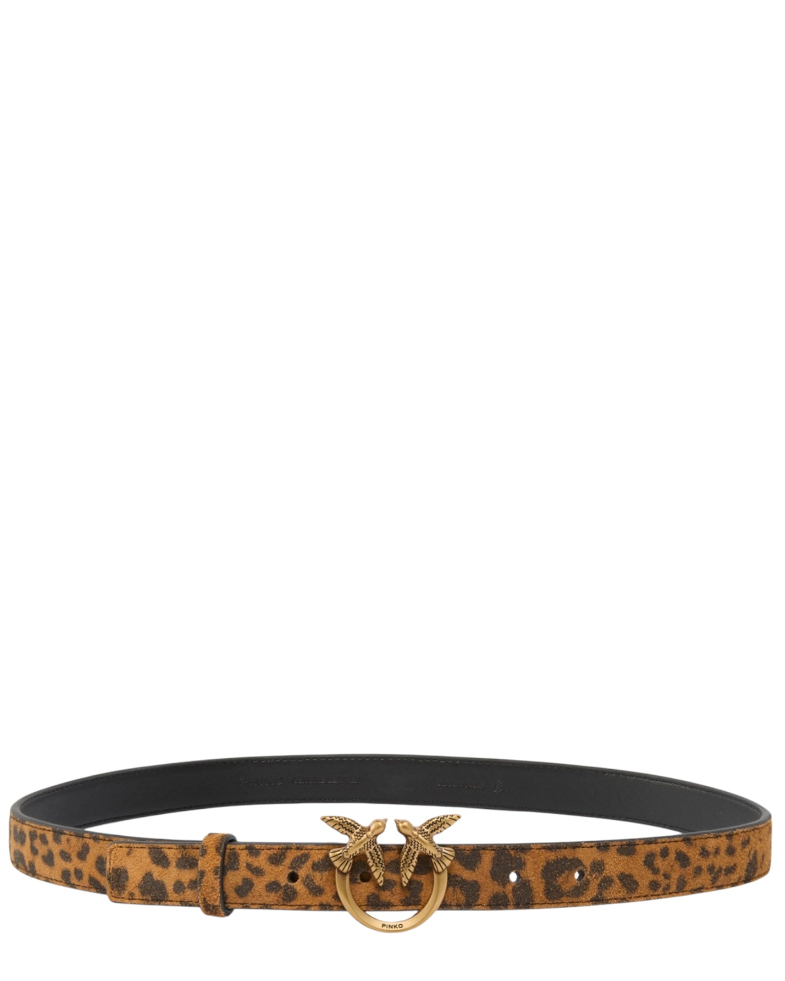 Ζώνη με λεοπάρ μοτίβο και αγκράφα Love Birds Η2