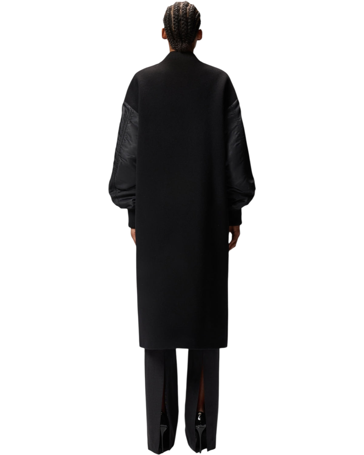 Μακρύ σατέν και υφασμάτινο παλτό MAPUR