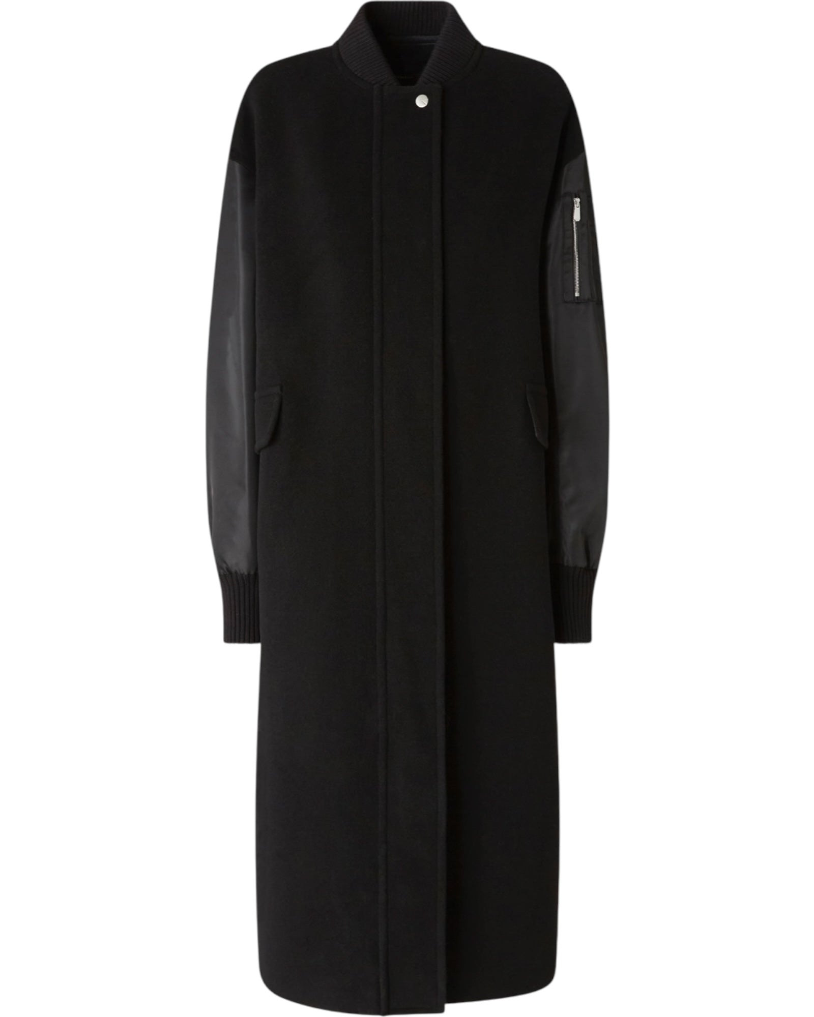 Μακρύ σατέν και υφασμάτινο παλτό MAPUR