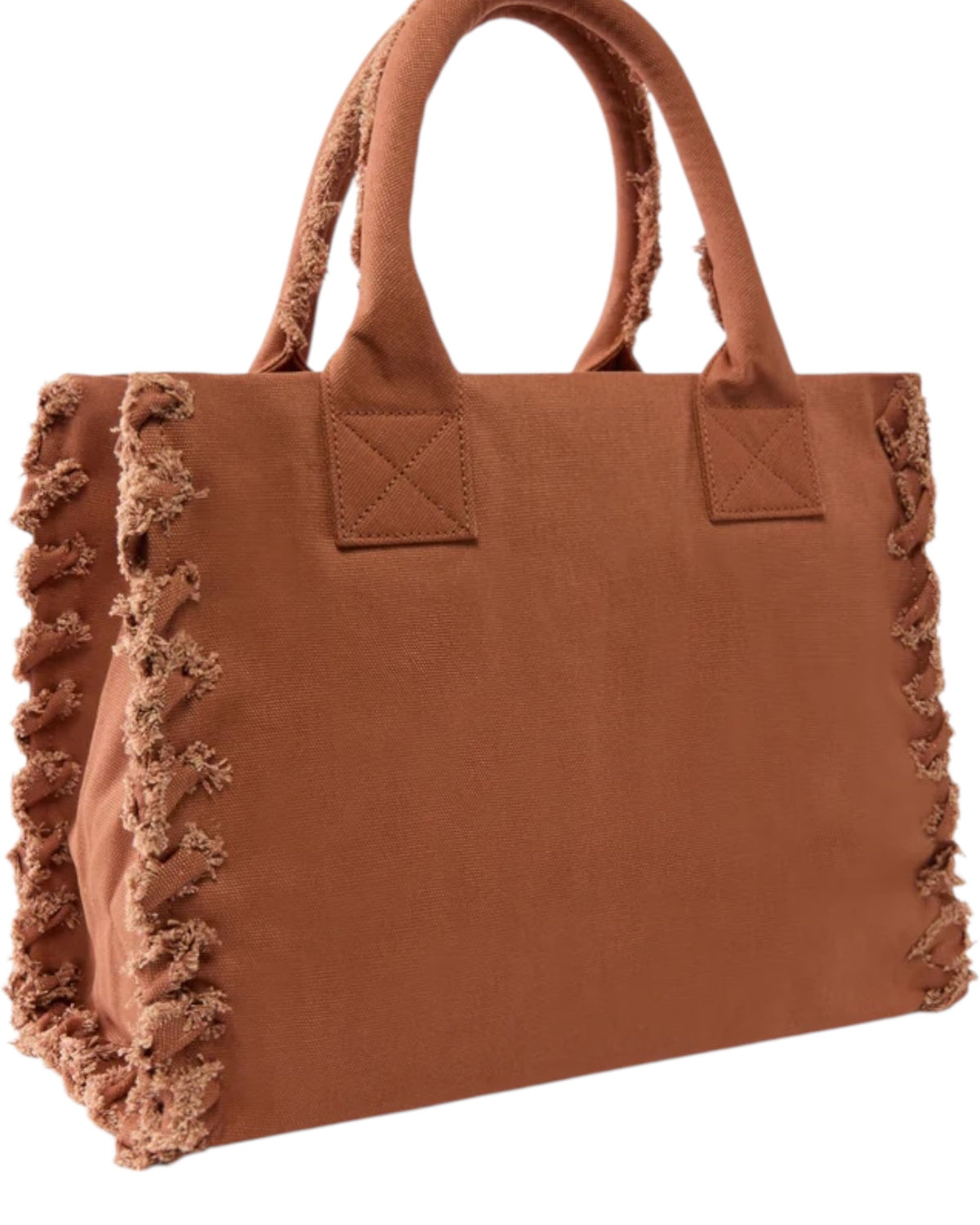 Τσάντα shopper με λογότυπο και λεπτομέρειες με ξέφτια BEACH SHOPPER CANVAS