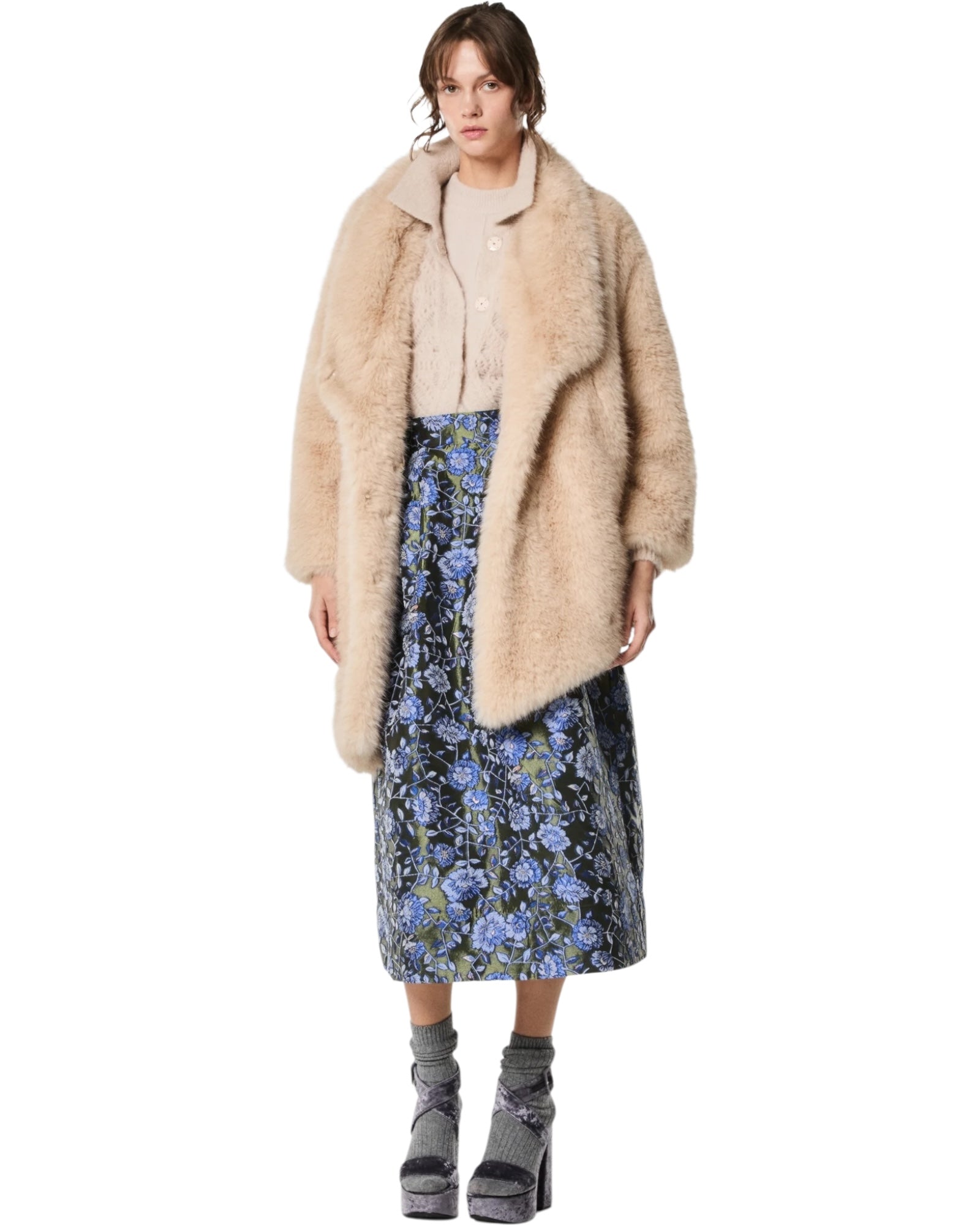 Πανωφόρι από faux γούνα PEPE