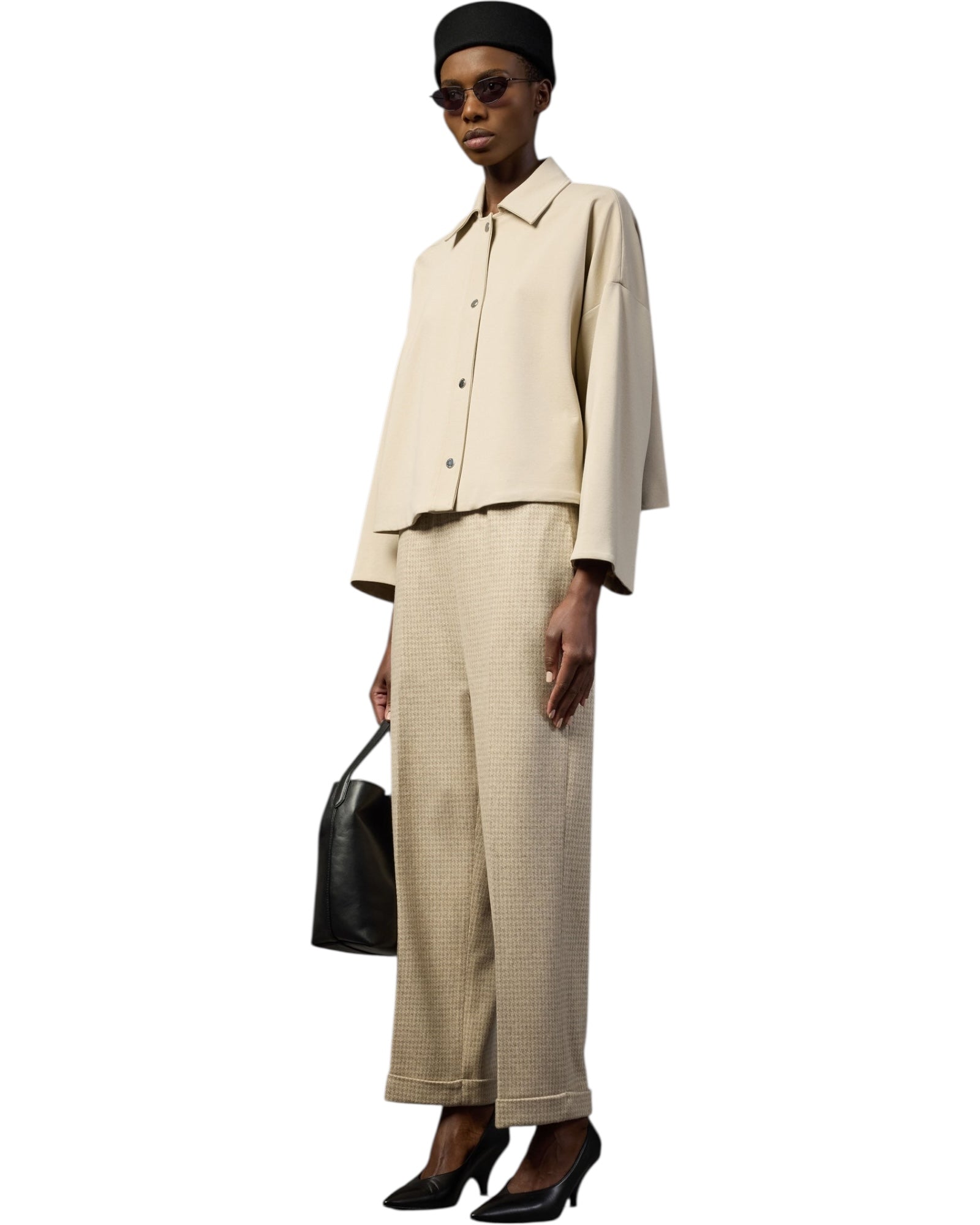 Πουκάμισο crop με φαρδιά εφαρμογή SANDARA