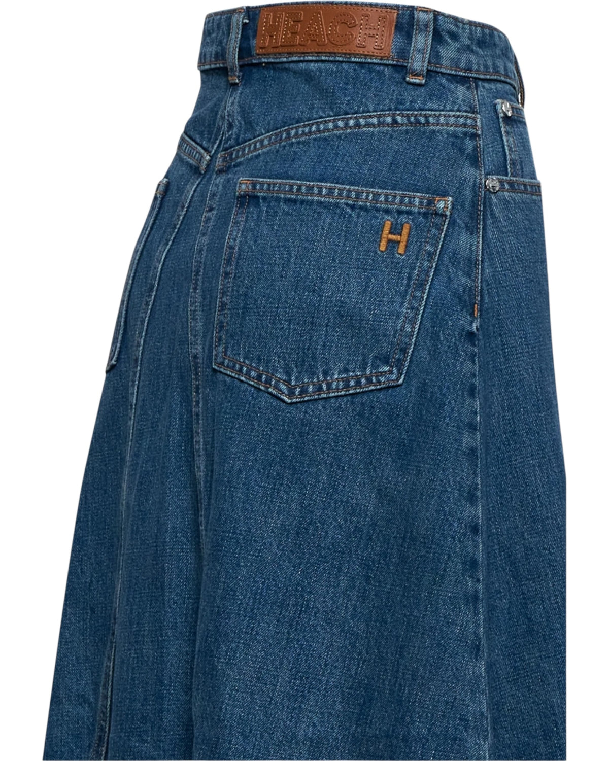 Denim φούστα με μπροστινό σκίσιμο KEBE